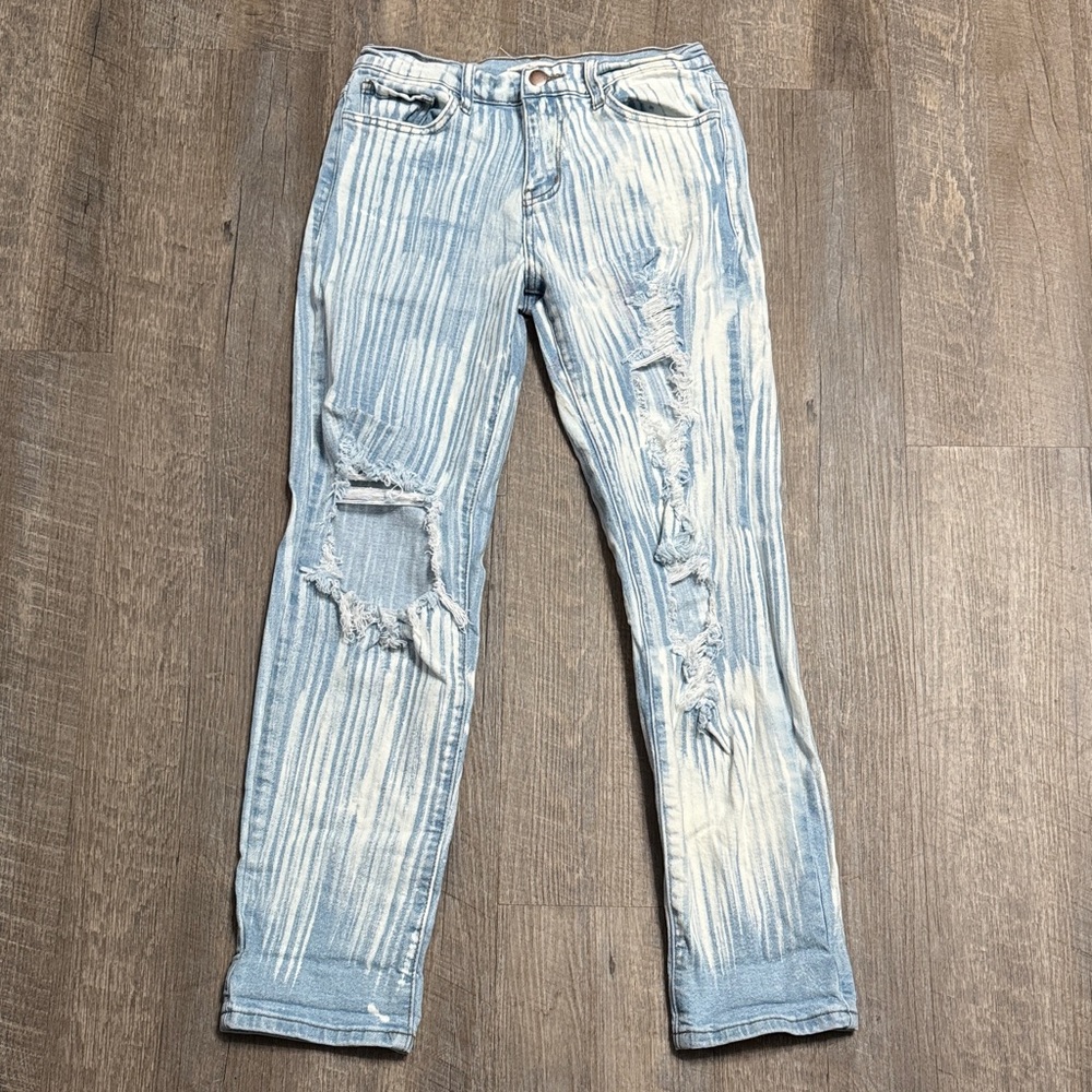 Vibrant M.I.U Distressed Striped Skinny Jeans Women’s Size 1 (W24)